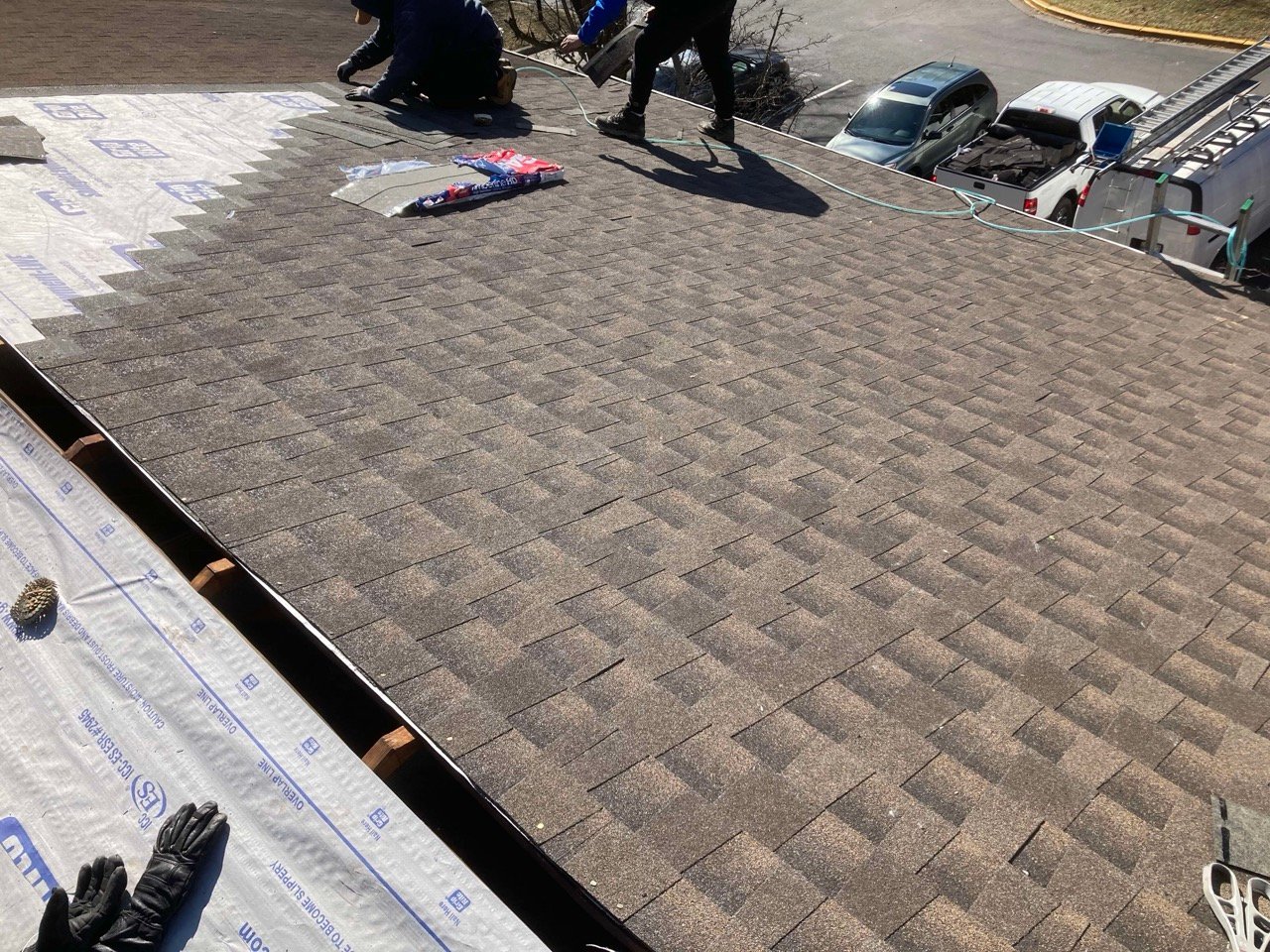 Roof replacement in progress in Maryland