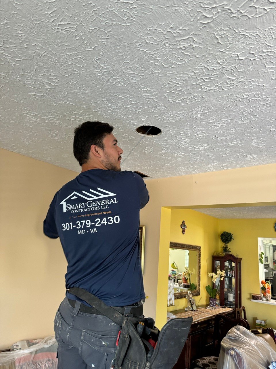 Recessed lighting installation in a Maryland home